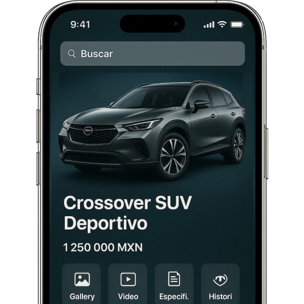 Vehicle detail page with specs