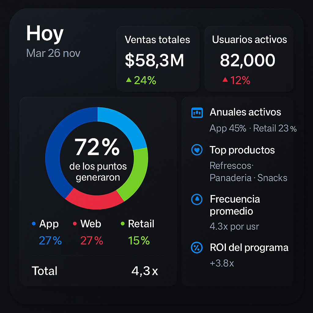 Clean activity timeline with points and redemptions
