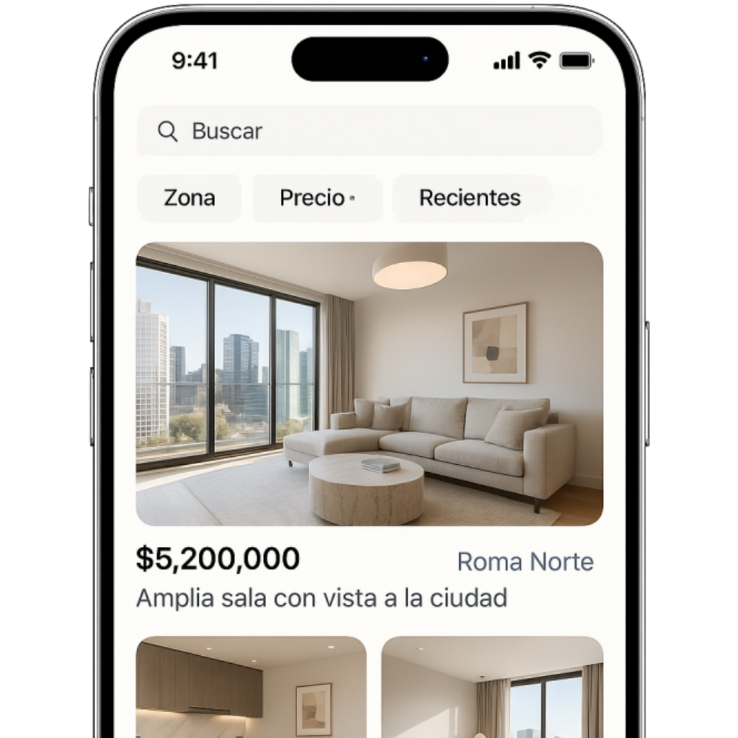 Listado de propiedades con filtros avanzados