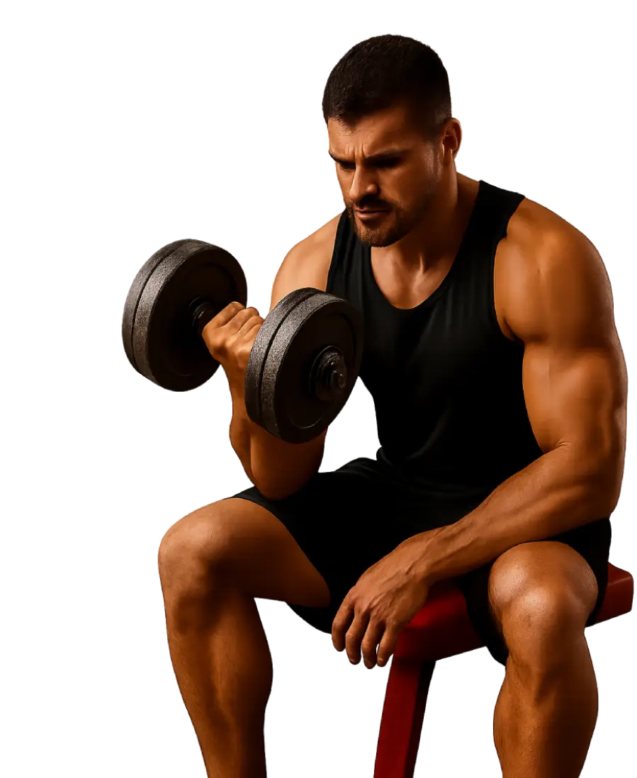 Athlete lifting weights