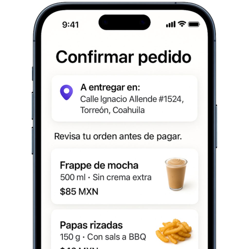 Flujo de pedido y pago rápido (Apple Pay/Google Pay)