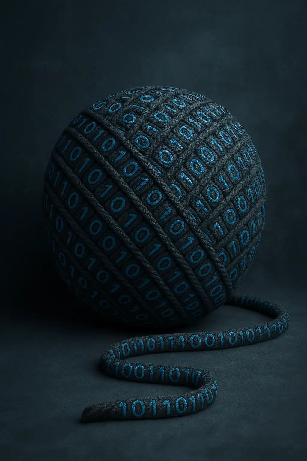 Binary yarn ball: handcrafted code