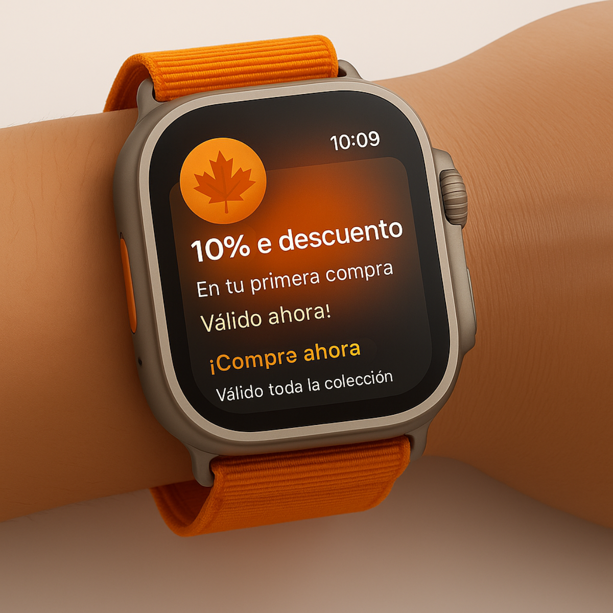 Notificación de promoción en smartwatch